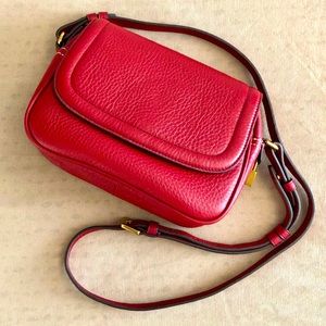 J. Crew Signet Leather Flap Crossbody Bag
